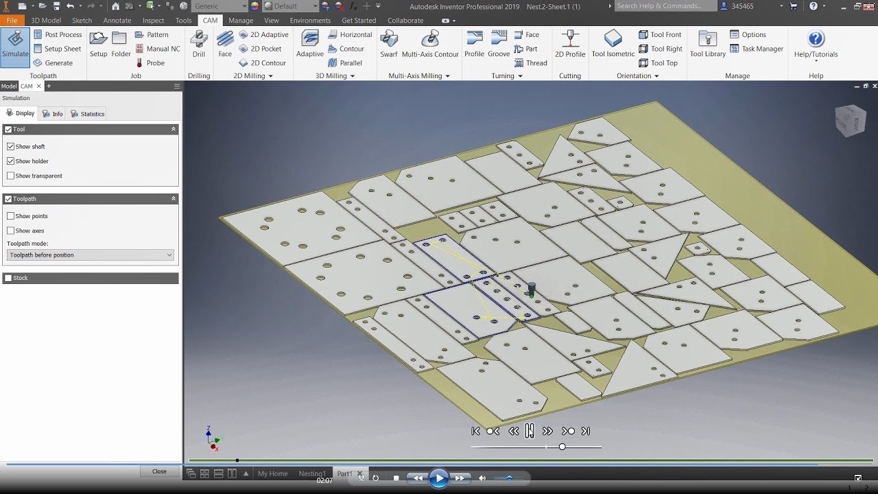  Nesting diagram for sheet metal parts
